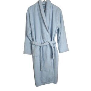 TJ Lawford Turkish Cotton Terry Cloth Vtg Bath Robe Womens Light Blue Large L